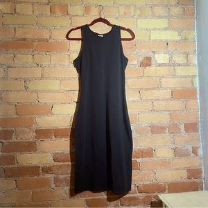 Black midi body con dress